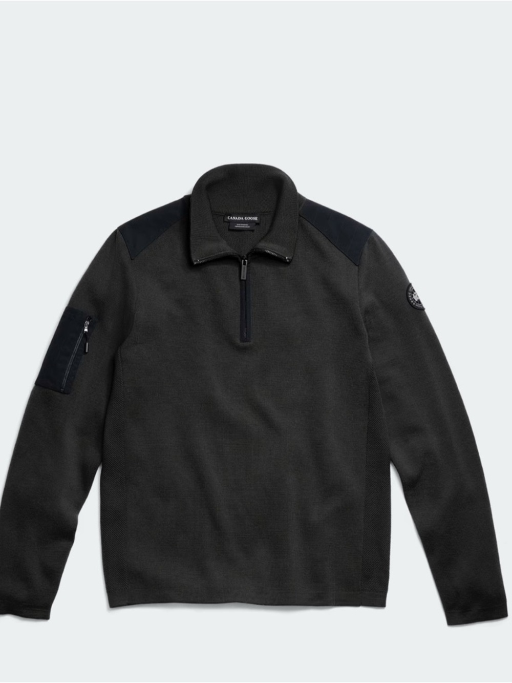 Canada Goose Stormont 1/4 Zip up Pullover Sweater - volcano Gray Size Small - Picture 4 of 5